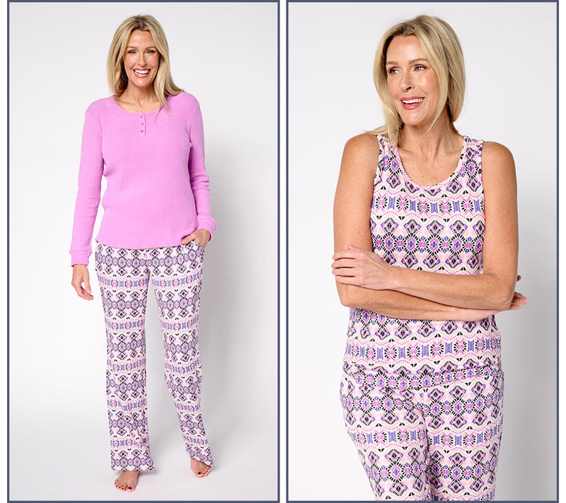 MUK LUKS Petite Sweater Knit & Ribbed Knit 3-Pc Pajama Set — View 11