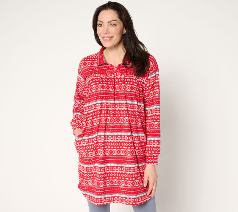 MUK LUKS Thermal Fleece Notch Collar Lounger — View 12