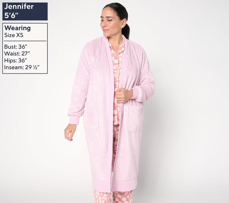 Berkshire Homewear Dobby Rib Heathered Cardigan — View 3