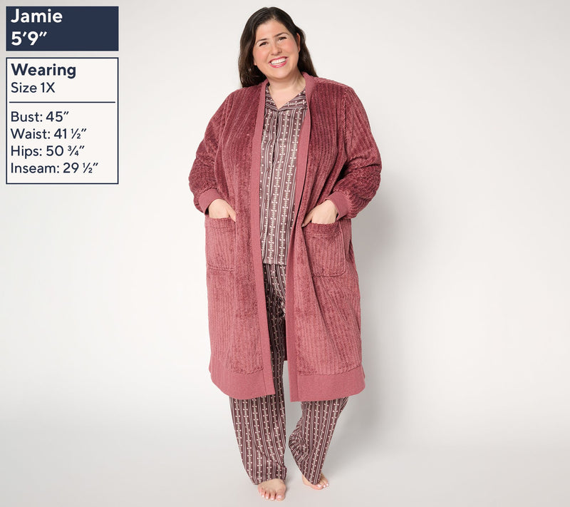 Berkshire Homewear Dobby Rib Heathered Cardigan — View 2