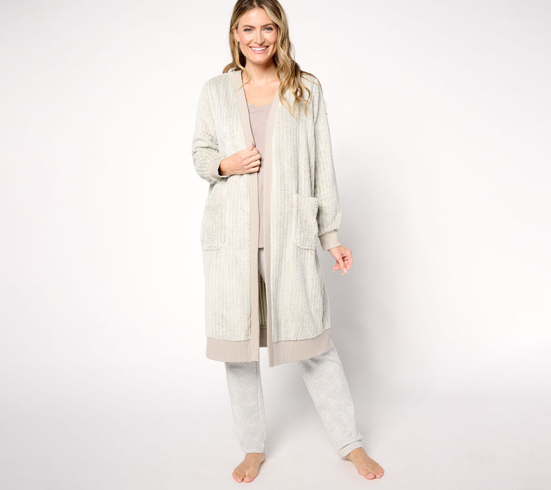 Berkshire Homewear Dobby Rib Heathered Cardigan — View 16
