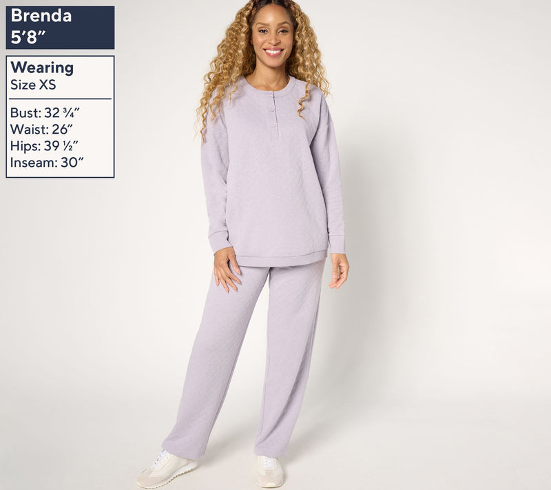 Berkshire Homewear Triple Needle Quilted Lounge Set — View 3