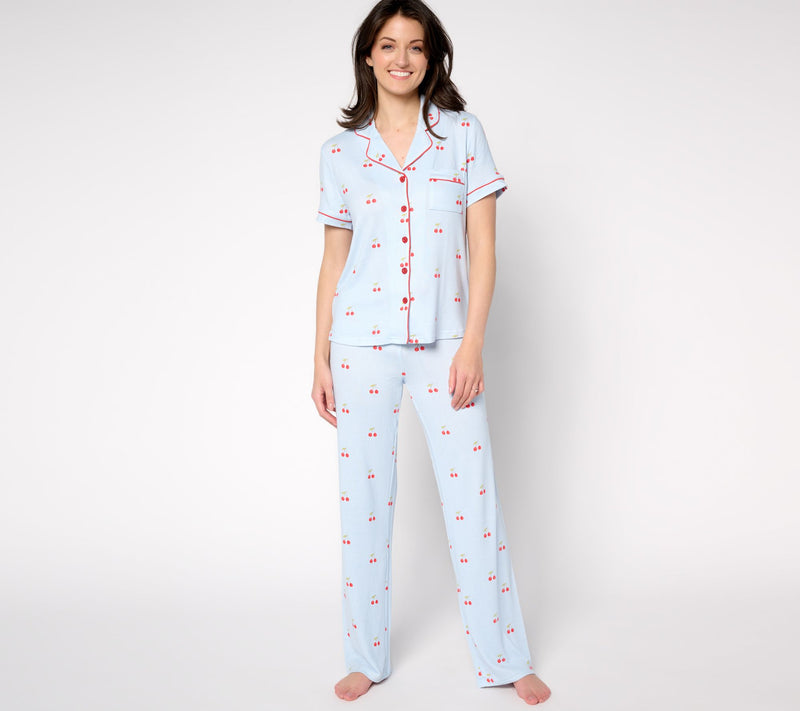 P.J. Salvage x Cozy Zoe Short-Sleeve Notch-Collar Pajama Set — View 7