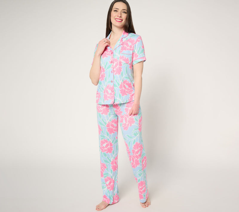 P.J. Salvage x Cozy Zoe Short-Sleeve Notch-Collar Pajama Set — View 3
