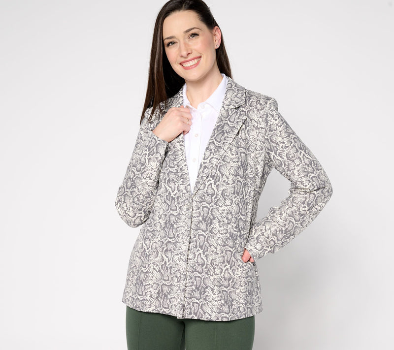 Women with Control Cotton Jersey Blazer — View 3