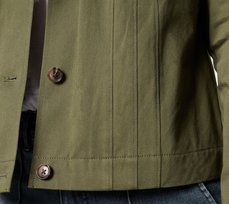 Women with Control Cotton Stretch Sateen Jacket — View 12