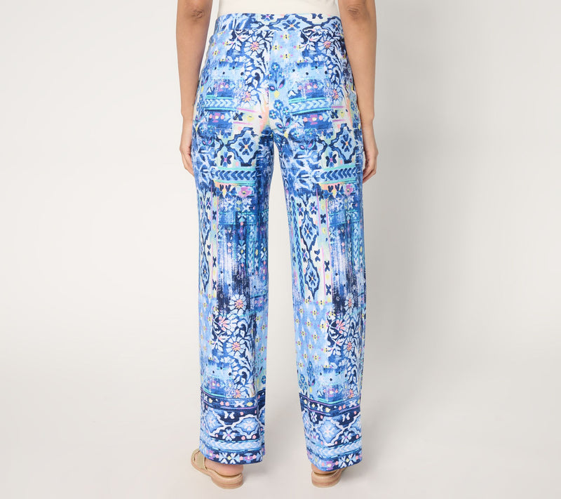 Denim & Co. Beach Jersey Regular Full Length Wide Leg Pant — View 24