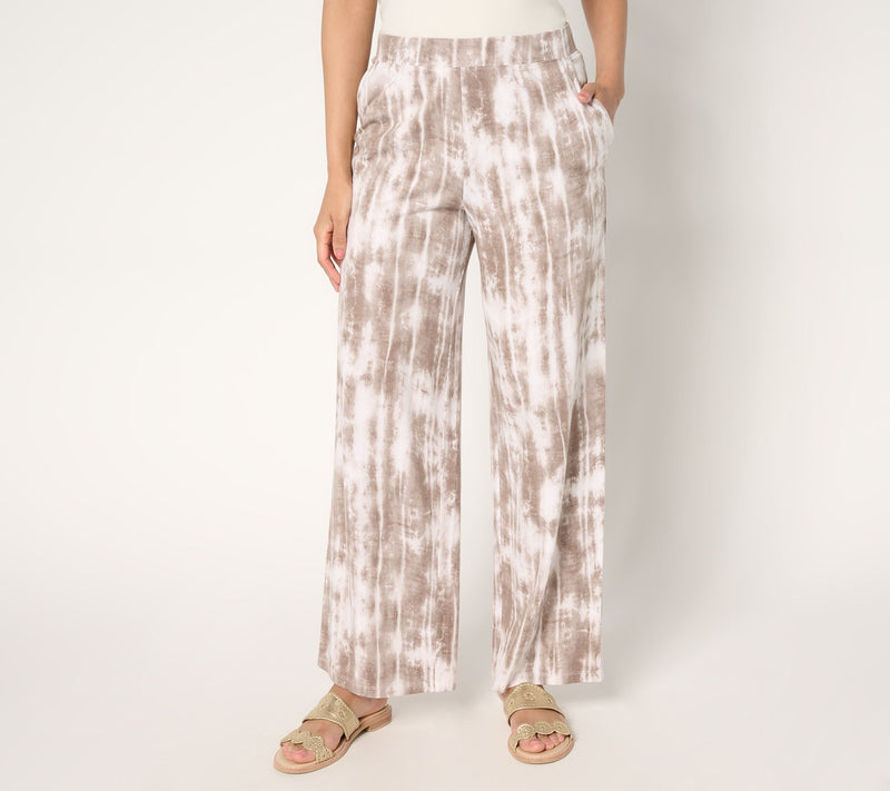 Denim & Co. Beach Jersey Regular Full Length Wide Leg Pant — View 9