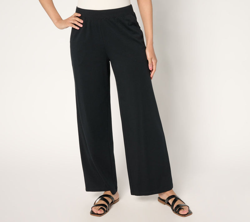 Denim & Co. Beach Jersey Tall Full Length Wide Leg Pant — View 14