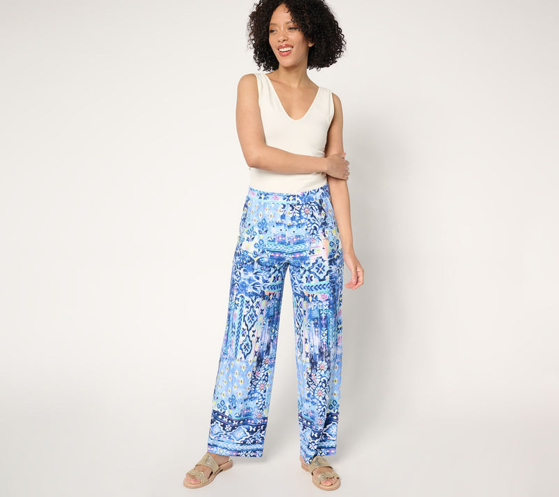 Denim & Co. Beach Jersey Tall Full Length Wide Leg Pant — View 26