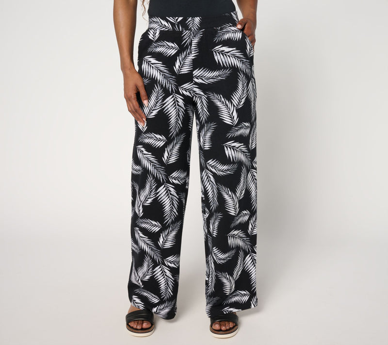 Denim & Co. Beach Jersey Tall Full Length Wide Leg Pant — View 16