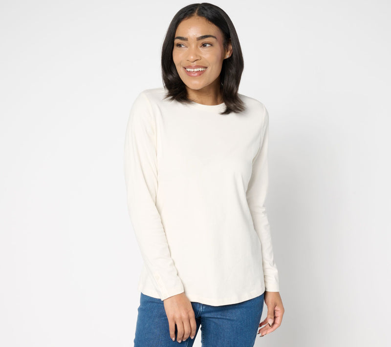 Denim & Co. Adaptive Perfect Jersey Crew Neck Top w/ Cuff — View 8