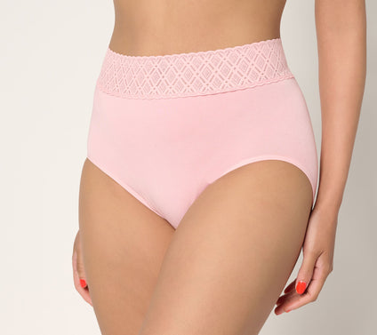 Breezies Comfort Breeze Lace Edge Hi-Cut Panty Set of 3