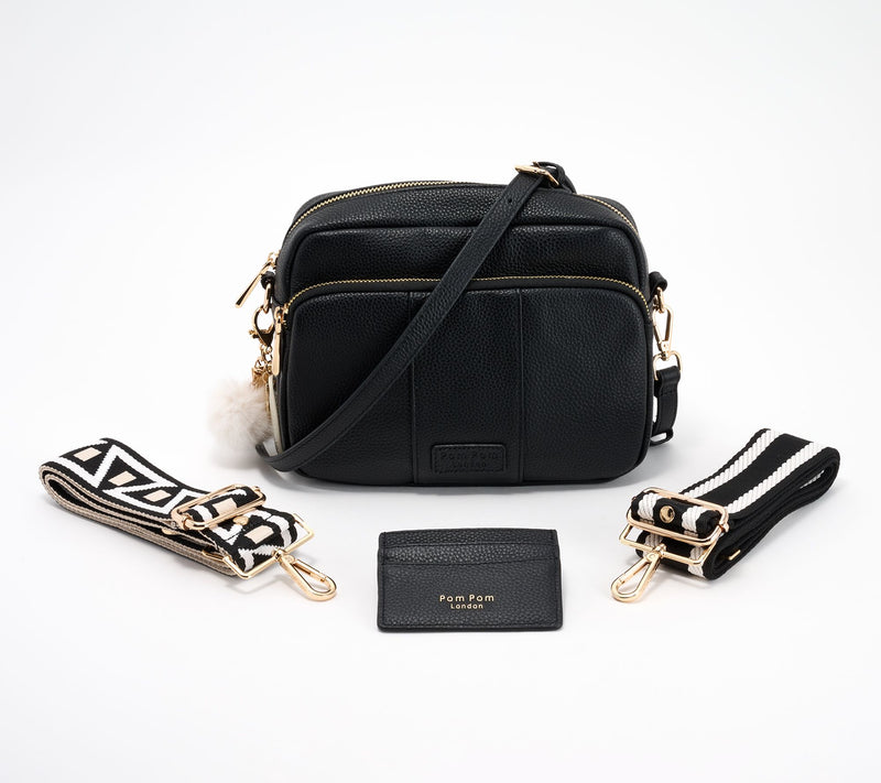Pom Pom London Original Plus Leather Crossbody Bag w/ Accessories — View 5