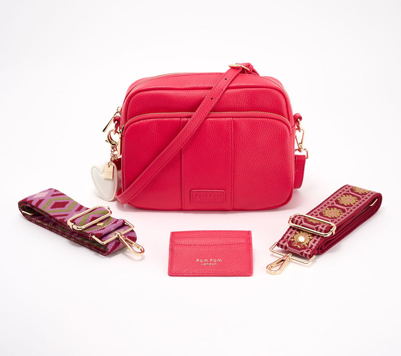 Pom Pom London Original Plus Leather Crossbody Bag w/ Accessories — View 3
