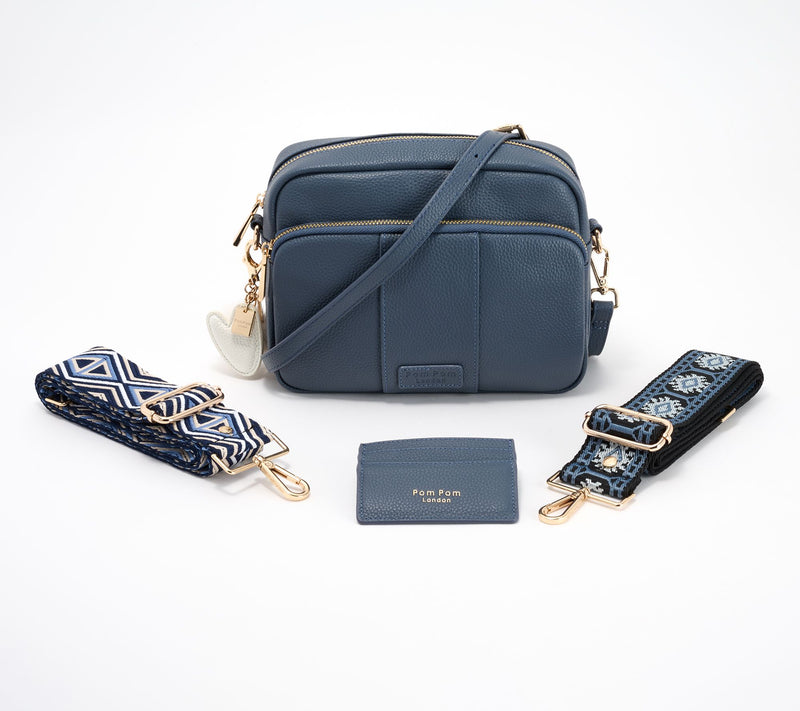 Pom Pom London Original Plus Leather Crossbody Bag w/ Accessories — View 9