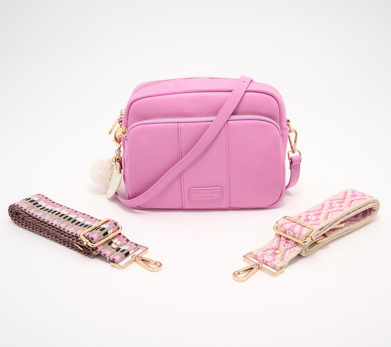 Pom Pom London Original Plus Leather Crossbody Bag w/ Accessories — View 21