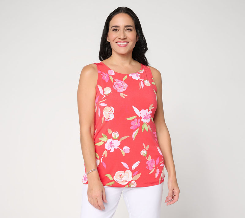 Susan Graver Printed Liquid Knit Sleeveless Top — Main view