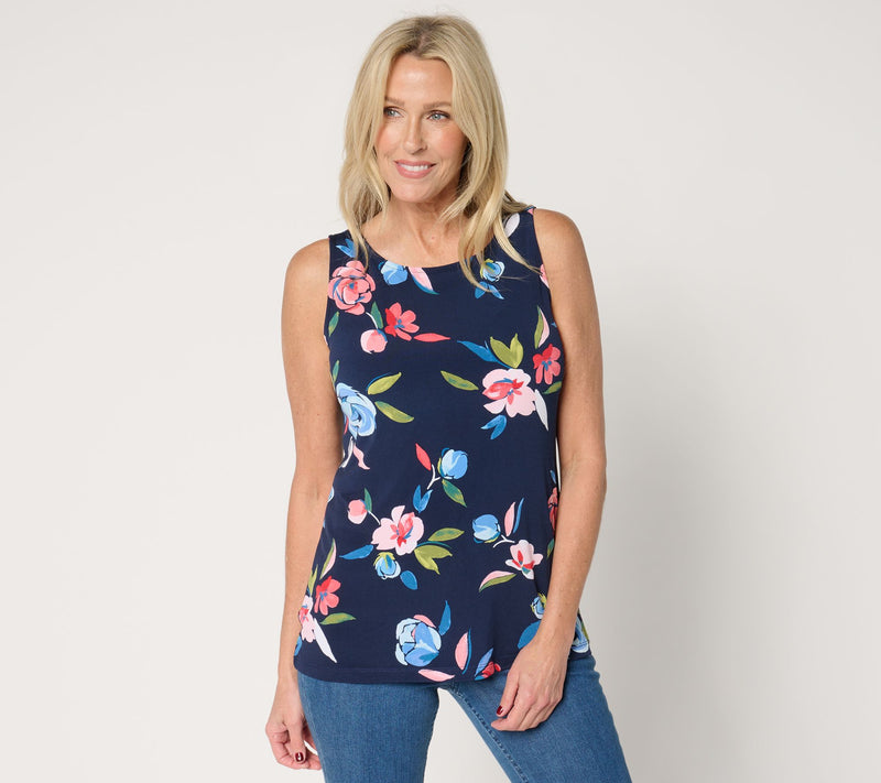 Susan Graver Printed Liquid Knit Sleeveless Top — View 20