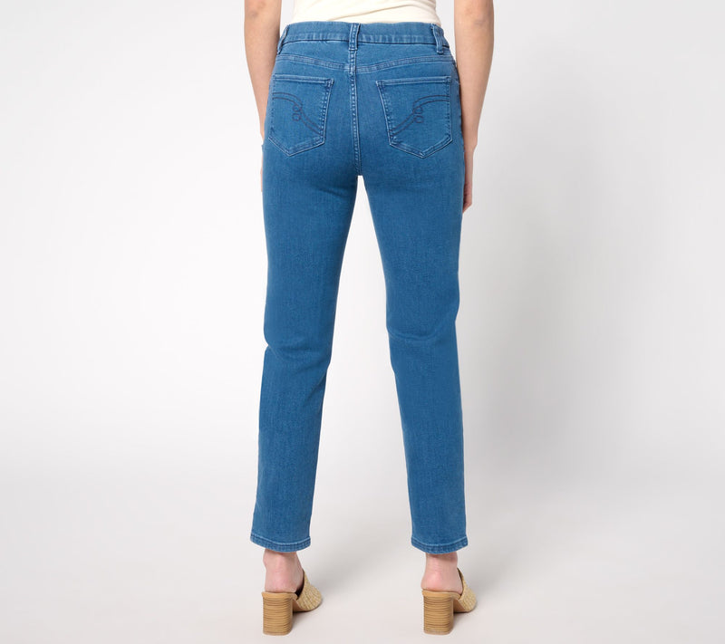 Women with Control Contour Curves Regular Indigo Wash Denim Pants — View 8