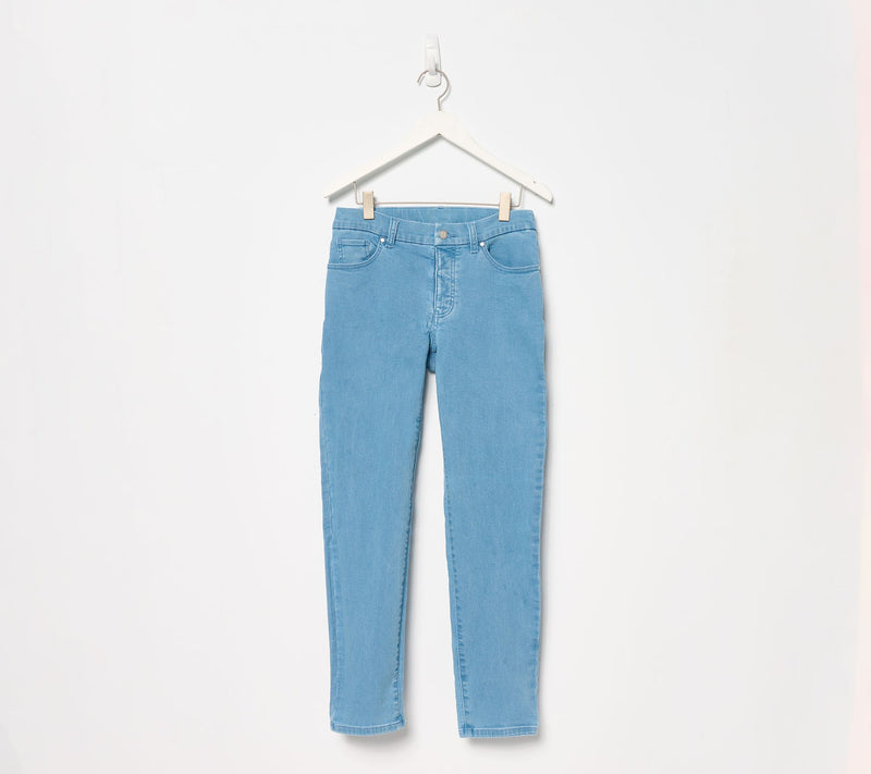 Women with Control Contour Curves Petite Indigo Wash Denim Pants — View 5