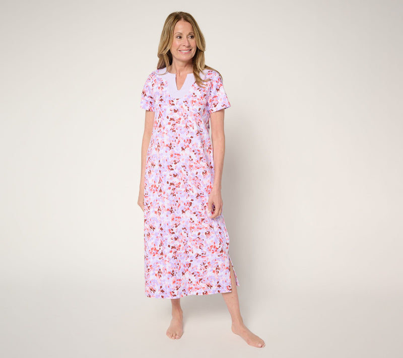 Carole Hochman 100% Cotton Maxi Dress with Trapunto Detail — View 3