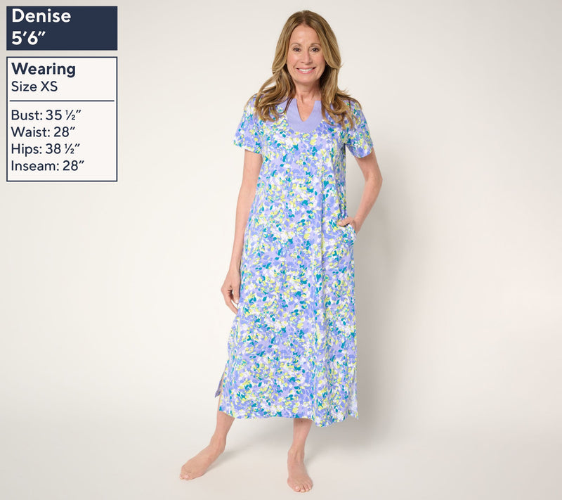 Carole Hochman 100% Cotton Maxi Dress with Trapunto Detail — View 10