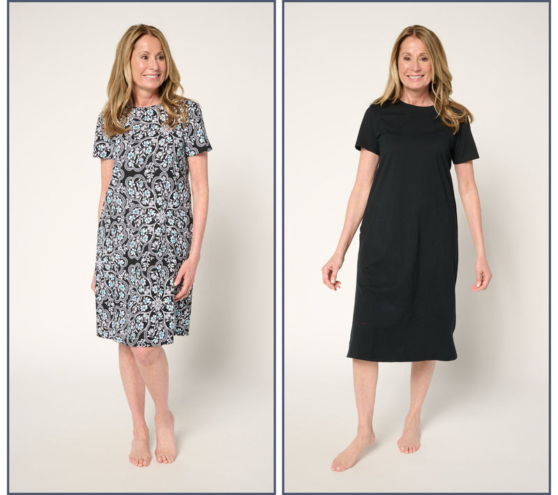 Stan Herman Riviera Floral 100% Cotton Set of 2 Lounge Dresses — View 5