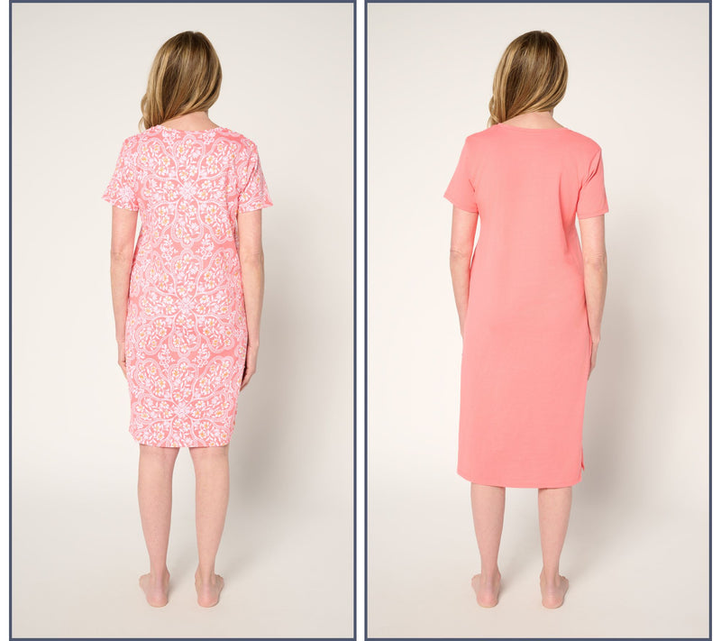 Stan Herman Riviera Floral 100% Cotton Set of 2 Lounge Dresses — View 11