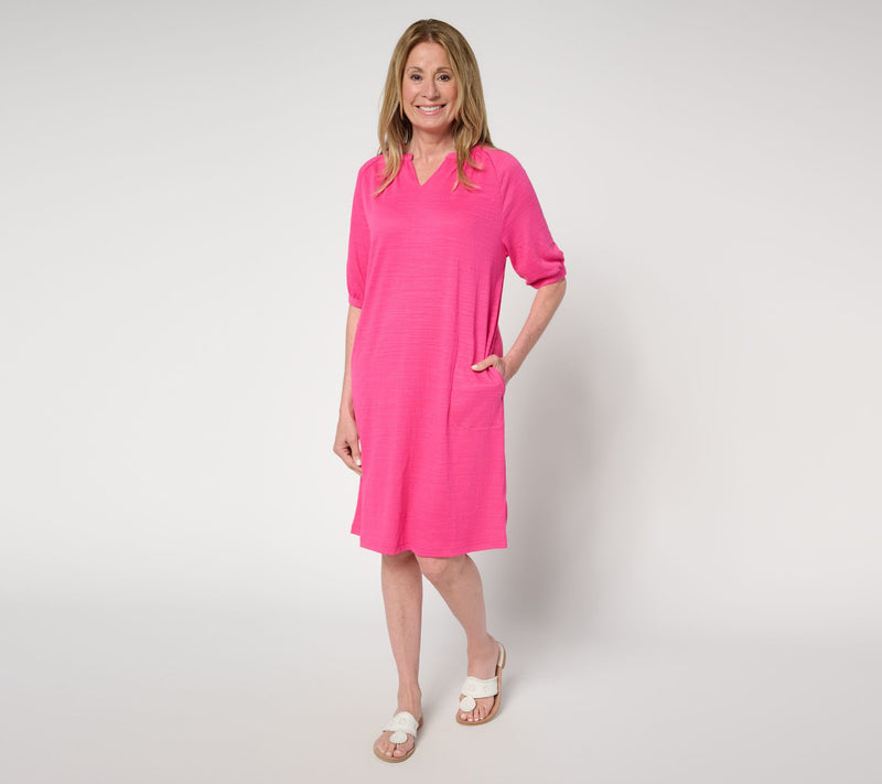 Stan Herman Crepe Knit Elbow Sleeve Halftan — View 3