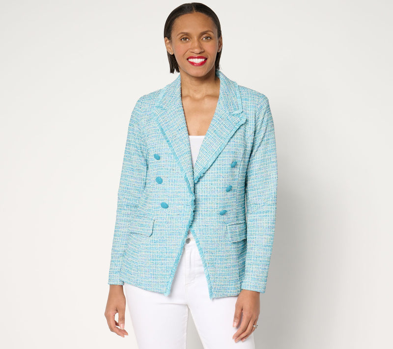 Belle by Kim Gravel Class & Sass Spring Tweed Stretch Blazer — View 7