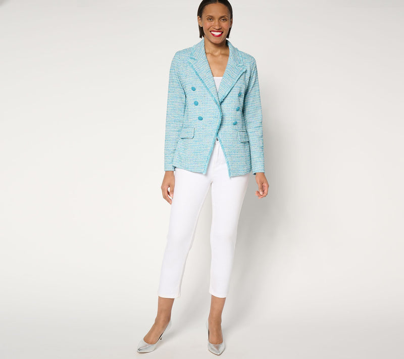 Belle by Kim Gravel Class & Sass Spring Tweed Stretch Blazer — View 13