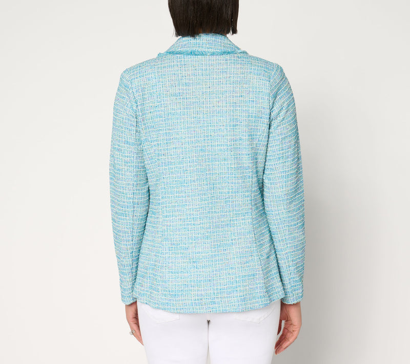 Belle by Kim Gravel Class & Sass Spring Tweed Stretch Blazer — View 12