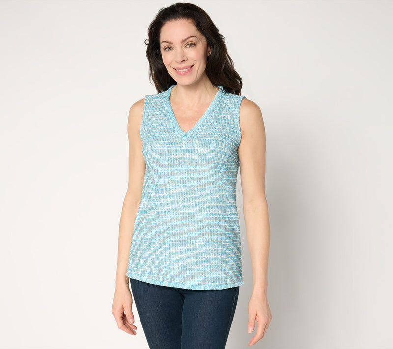 Belle by Kim Gravel Class & Sass Spring Tweed Stretch Tank — View 7