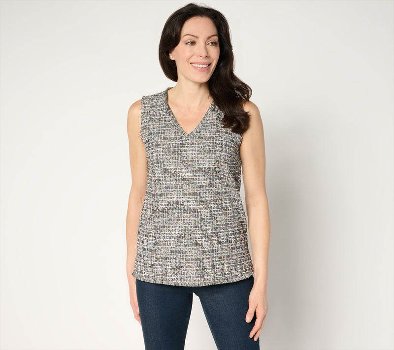 Belle by Kim Gravel Class & Sass Spring Tweed Stretch Tank — View 9