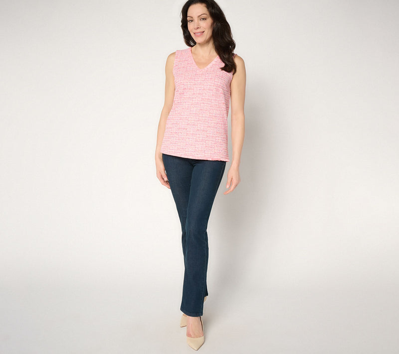 Belle by Kim Gravel Class & Sass Spring Tweed Stretch Tank — View 13