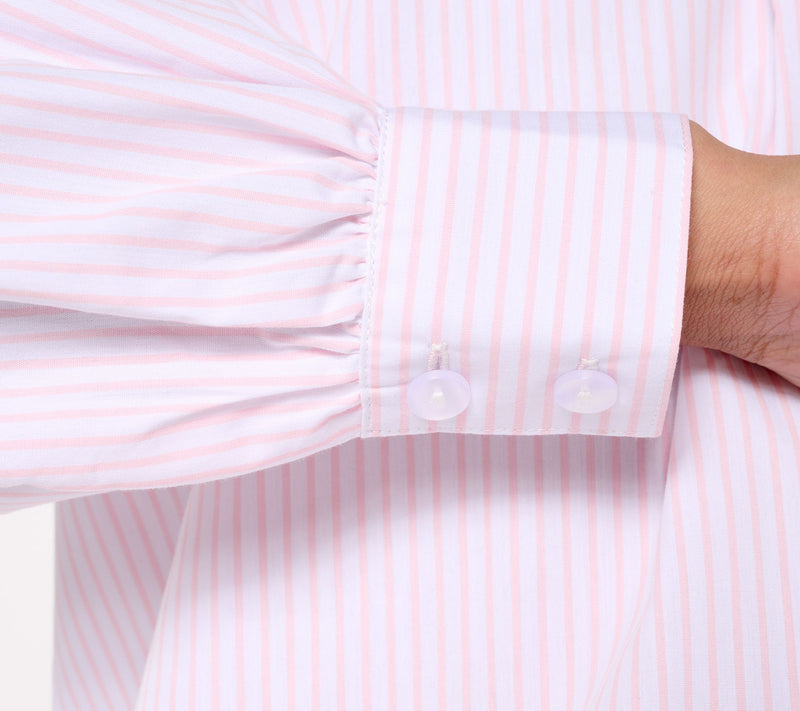 Belle by Kim Gravel Nantucket Mini Stripe Popover Blouse — View 6