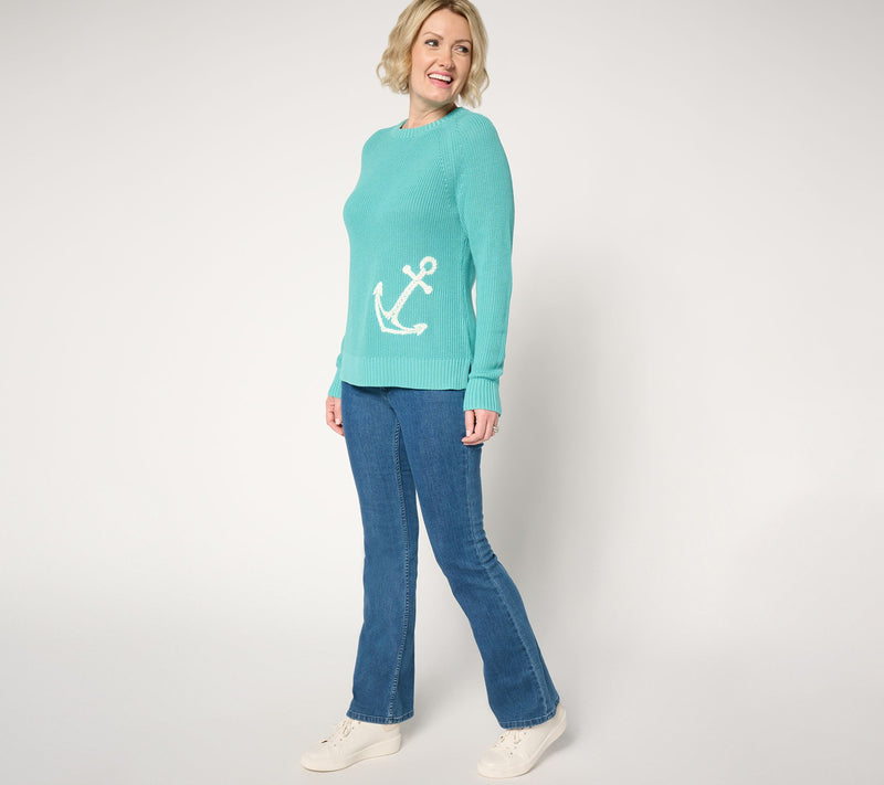 Belle by Kim Gravel Anchor Shaker Knit Sweater — View 15