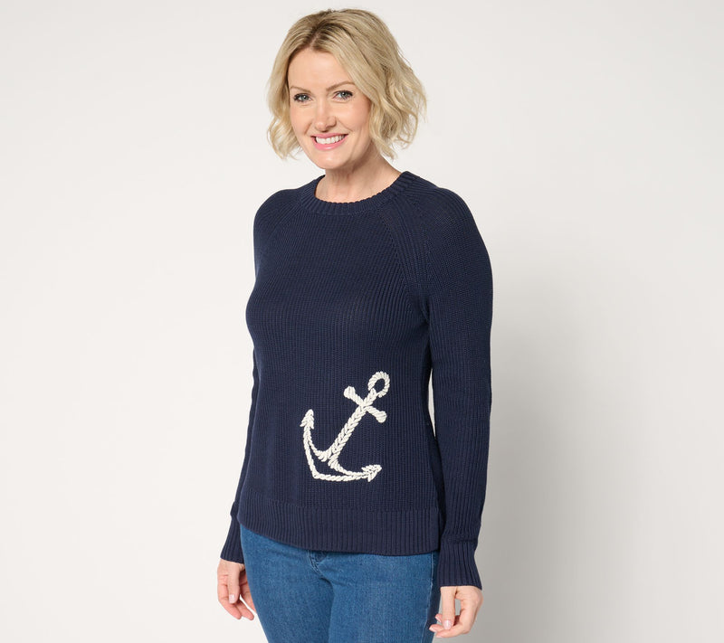 Belle by Kim Gravel Anchor Shaker Knit Sweater — Main view