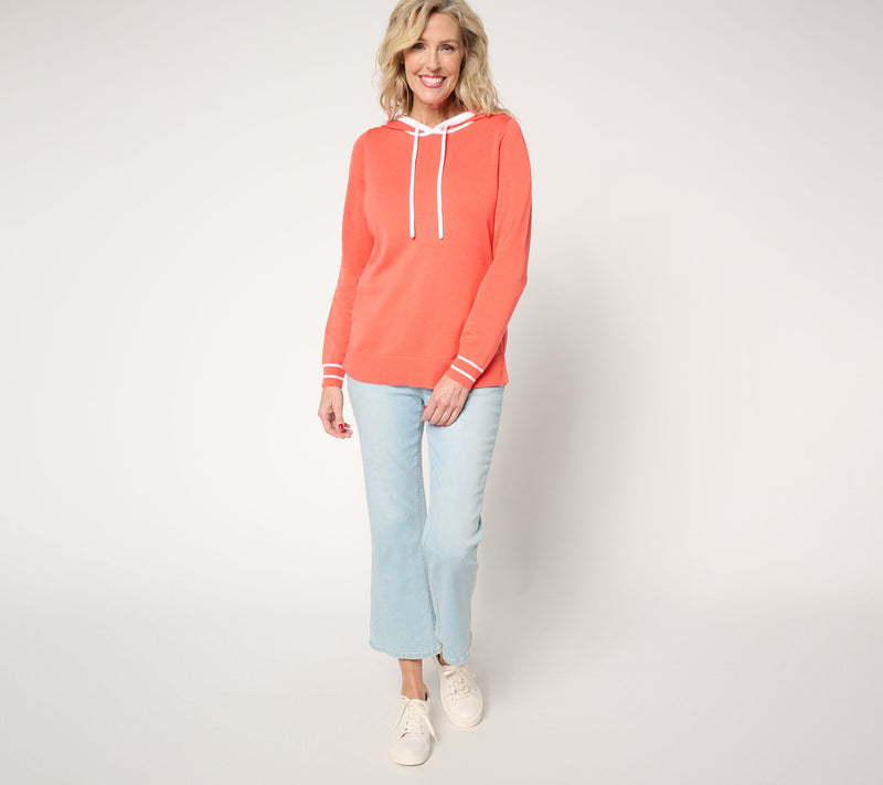 Belle by Kim Gravel Yacht Club Tipped Sweater Hoodie — View 13