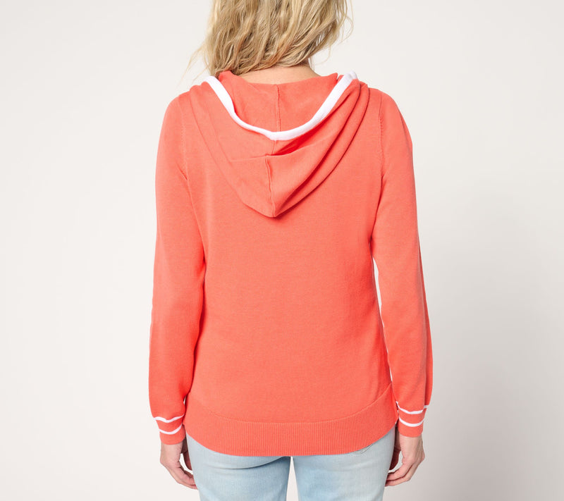 Belle by Kim Gravel Yacht Club Tipped Sweater Hoodie — View 12
