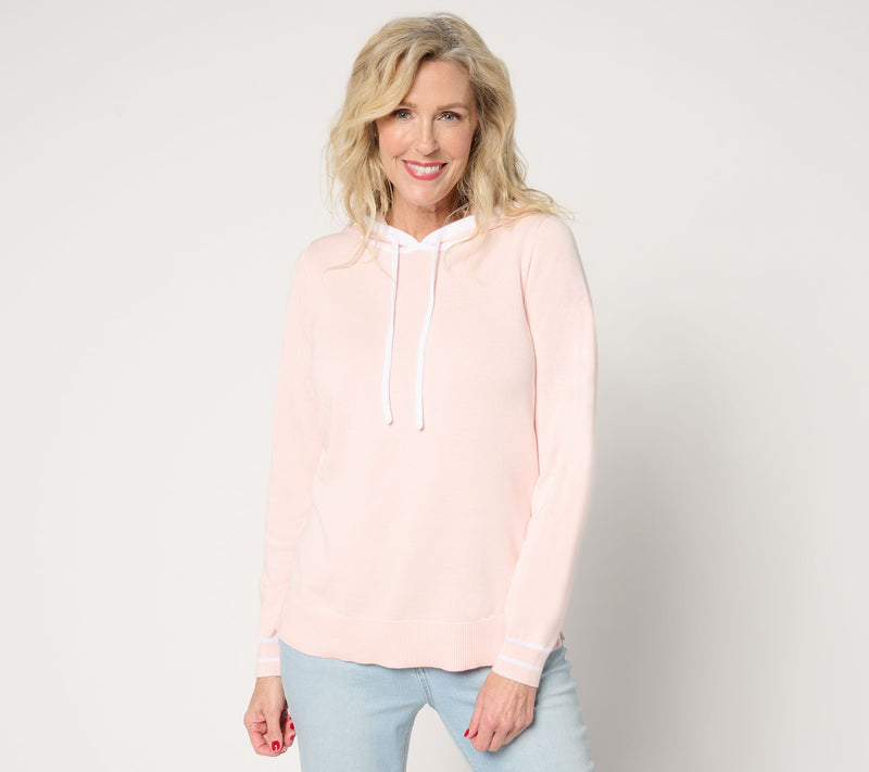 Belle by Kim Gravel Yacht Club Tipped Sweater Hoodie — View 3