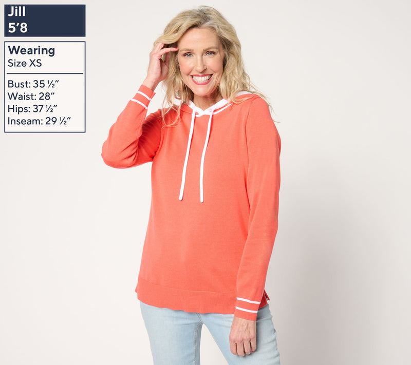 Belle by Kim Gravel Yacht Club Tipped Sweater Hoodie — View 11