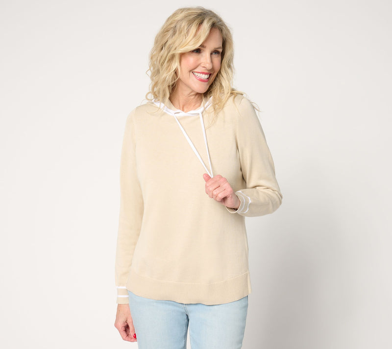 Belle by Kim Gravel Yacht Club Tipped Sweater Hoodie — View 5