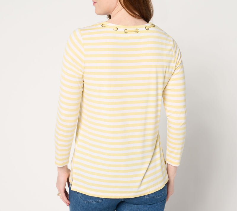 Belle by Kim Gravel Seas the Day Sailor Striped Bow Tied Top — View 4