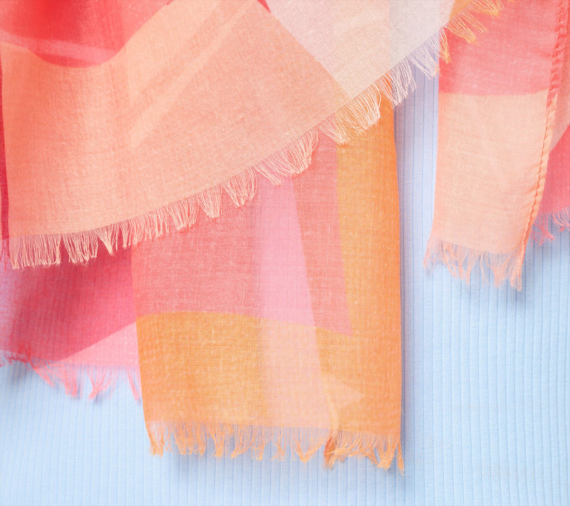 Complliments Long Printed Fashion Scarf With Fringe Detail — View 3