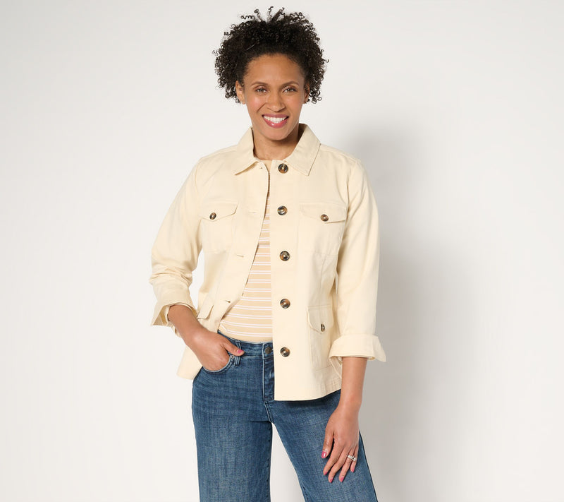 Joan Rivers Signature Twill Safari Jacket — View 11