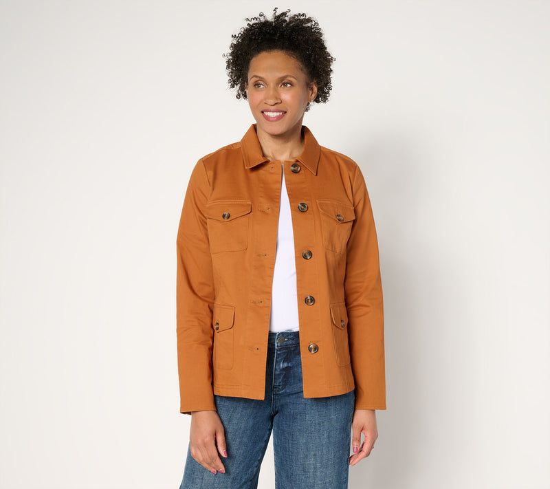Joan Rivers Signature Twill Safari Jacket — View 12