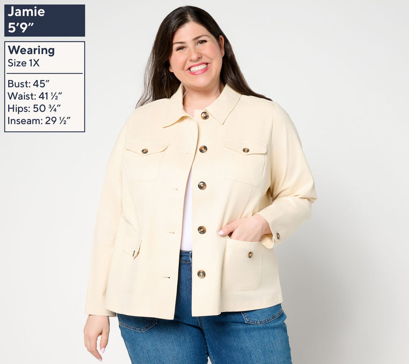 Joan Rivers Signature Twill Safari Jacket — View 2