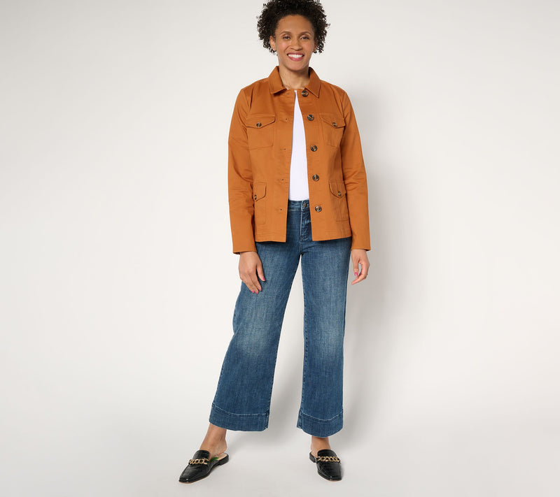 Joan Rivers Signature Twill Safari Jacket — View 5